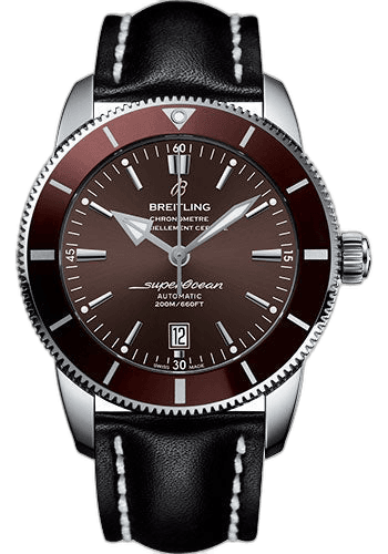 Breitling 46mm Superocean Heritage II 46 Watch - Steel Case - Copperhead Bronze Dial - Black Leather Strap - AB202033/Q618/442X/A20D.1 Watch Ref. AB202033/Q618/442X/A20D.1