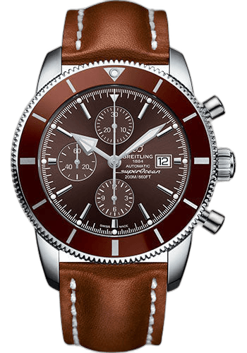 Breitling Superocean Heritage II Chronograph 46 Watch - Steel Case - Copperhead Bronze Dial - Gold Leather Strap - A1331233/Q616/440X/A20D.1 46mm Timepiece [A1331233/Q616/440X/A20D.1