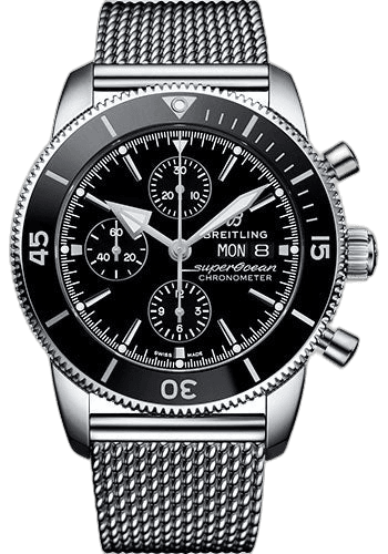 Superocean Heritage II Chronograph 44 Watch - Steel Case - Black Dial - Steel Aero Classic Bracelet - A13313121B1A1 44mm · Breitling A13313121B1A1