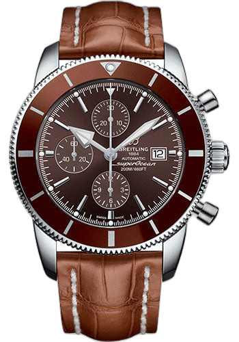 Breitling 46mm Superocean Heritage II Chronograph 46 Watch - Steel Case - Copperhead Bronze Dial - Gold Croco Strap - A1331233/Q616/755P/A20D.1 — Ref. A1331233/Q616/755P/A20D.1