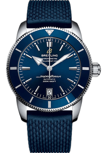 Superocean Heritage II B20 Automatic 42 Watch - Steel Case - Gun Blue Dial - Blue Rubber Aero Classic Strap - AB2010161C1S1 42mm — Breitling Ref. AB2010161C1S1