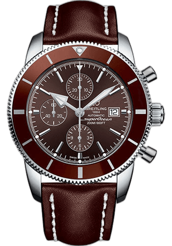 Superocean Heritage II Chronograph 46 Watch - Steel Case - Copperhead Bronze Dial - Brown Leather Strap - A1331233/Q616/444X/A20D.1 46mm — Breitling Ref. A1331233/Q616/444X/A20D.1