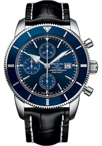 Superocean Heritage II Chronograph 46 Watch - Steel Case - Gun Blue Dial - Black Croco Strap - A1331216/C963/761P/A20D.1 46mm — Breitling Ref. A1331216/C963/761P/A20D.1