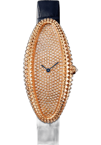 Cartier Baignoire Allongée Baignoire Allongee Watch - 47 mm Pink Gold Case - Diamond Dial - Midnight Blue Strap - WJBA0016 47mm Rose Gold (WJBA0016