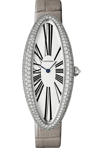 Baignoire Allongée Baignoire Allongee Watch - 52 mm White Gold Diamond Case - Light Gray Strap - WJBA0009 52mm · Cartier WJBA0009