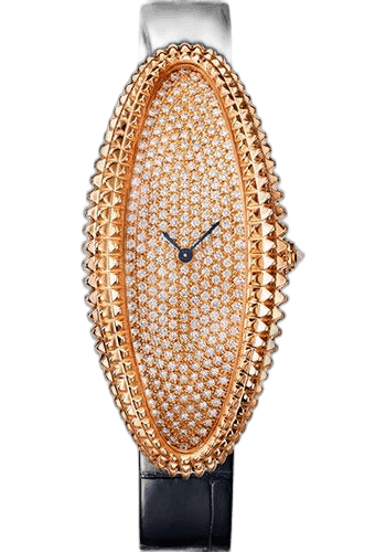 Cartier Baignoire Allongée Baignoire Allongee Watch - 52 mm Pink Gold Case - Diamond Dial - Midnight Blue Strap - WJBA0017 52mm Rose Gold Ref. WJBA0017
