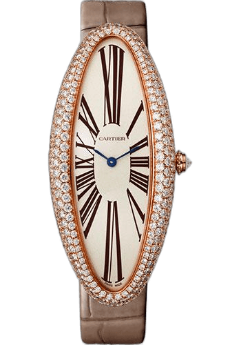 Baignoire Allongée Baignoire Allongee Watch - 52 mm Pink Gold Diamond Case - Taupe Strap - WJBA0008 52mm Rose Gold Cartier Ref. WJBA0008