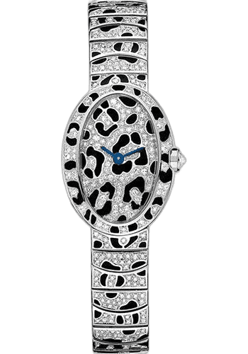 Cartier Diamond Diamond Dial Baignoire Mini Baignoire Panther Spots Watch - White Gold Diamond Case - Diamond Dial - Diamond Bracelet - HPI00704 — Ref. HPI00704