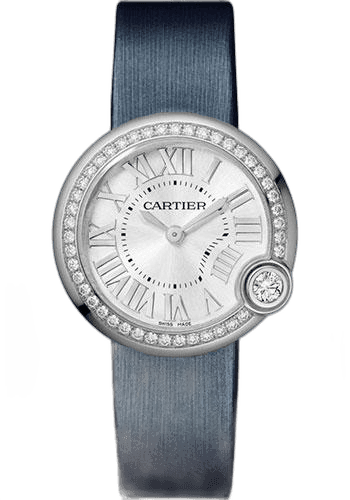 Cartier Ballon Blanc de Cartier Watch - 30 mm Steel Diamond Case - Silver Dial - Calfskin Strap - W4BL0003 30mm Diamond Silver Dial Watch