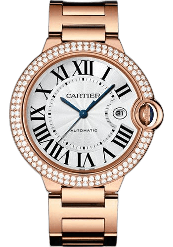 Cartier 42mm Rose Gold Diamond White Dial Ballon Bleu de Cartier Watch - 42 mm Pink Gold Diamond Case - White Dial - WJBB0029 — Ref. WJBB0029