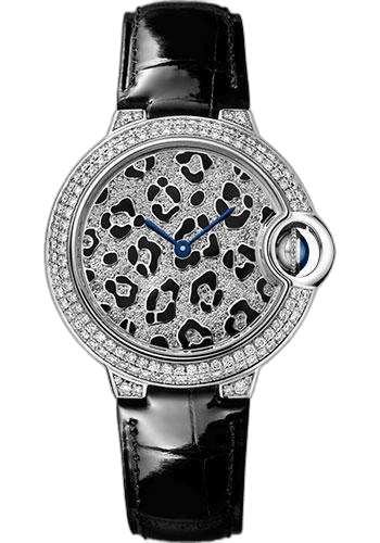Cartier Ballon Bleu de Cartier Panther Spots Watch - 33 mm White Gold Diamond Case - Diamond Dial - Black Alligator Strap - HPI01064 33mm Diamond Diamond Dial Ref. HPI01064