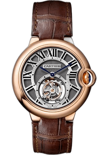 Ballon Bleu De Cartier Watch - 39 mm Pink Gold Case - Grey Dial - Brown Alligator Strap - W6920104 · Cartier 39mm Rose Gold — W6920104