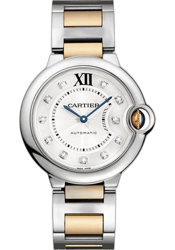 Cartier Ballon Bleu de Cartier Watch - Medium Steel Case - Diamond Dial - Steel And Pink Gold Bracelet - WE902031 & Rose Gold Diamond Dial