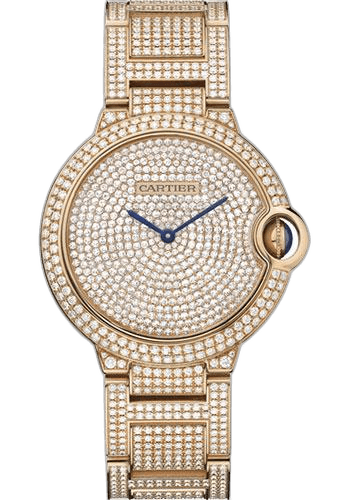 Cartier Ballon Bleu de Cartier Watch - 36.6 mm Pink Gold Diamond Case - Diamond Paved Dial - Diamond Bracelet - HPI00489 36.6mm Rose Gold Diamond Diamond Paved Dial Ref. HPI00489