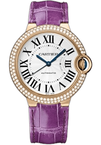 Ballon Bleu de Cartier Watch - Medium Rose Gold Case - Diamond Bezel - Alligator Strap - WE900551 Cartier Ref. WE900551