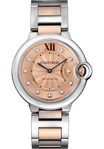 Cartier 36.6mm Ballon Bleu de Cartier Watch - 36.6 mm Steel And Pink Gold Case - Pink Gold Dial - WE902054 — Ref. WE902054