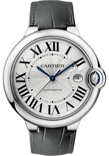Ballon Bleu de Cartier 42 MM Watch - 42.1 mm Steel Case - Black Alligator Strap - W69016Z4 42mm by Cartier — W69016Z4