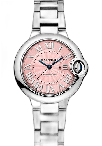 Cartier Ballon Bleu De Cartier Watch - 33 mm Steel Case - Pink Dial - W6920100 33mm Watch Ref. W6920100