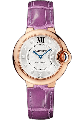 Ballon Bleu de Cartier Watch - 33 mm Pink Gold Case - Purple Alligator Strap - WE902063 33mm Rose Gold — Cartier Ref. WE902063