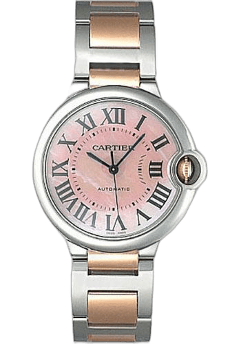 Ballon Bleu de Cartier Watch - Medium Steel And Pink Gold Case - Pink Mother-of-Pearl Dial - W6920033 & Rose Gold Pearl Dial — Cartier Ref. W6920033