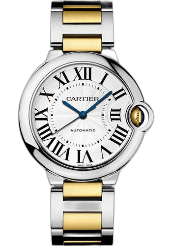 Cartier 36mm & Yellow Gold Silvered Dial Ballon Bleu de Cartier Watch - 36 mm Steel and Yellow Gold Case - Silvered Dial - Interchangeable Two-Tone Bracelet - W2BB0030