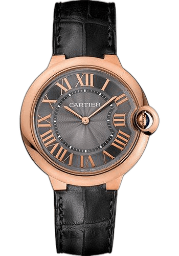 Cartier Ballon Bleu De Cartier Watch - 40 mm Pink Gold Case - Gray Dial - Gray Alligator Strap - W6920089 40mm Rose Gold (W6920089