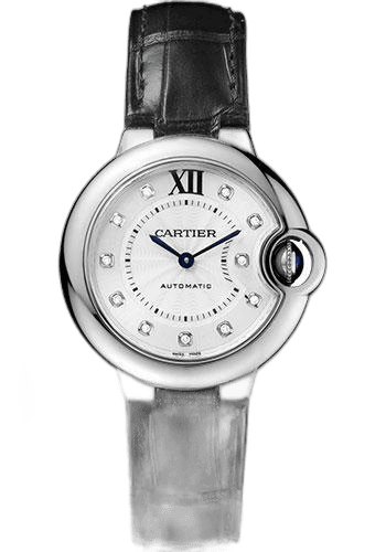 Ballon Bleu de Cartier Watch - 33 mm Steel Case - Diamond Dial - Black Alligator Strap - W4BB0009 33mm · Cartier W4BB0009