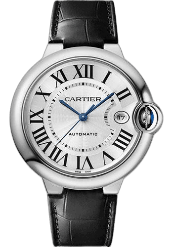 Cartier 40mm Ballon Bleu de Cartier Watch - 40 mm Steel Case - Silvered Dial - Interchangeable Black Leather Strap - WSBB0039 Watch Ref. WSBB0039