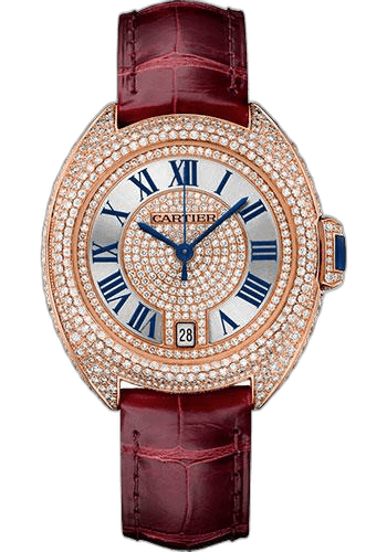 Clé de Cartier Cle de Cartier Watch - 35 mm Pink Gold Diamond Case - Pink Gold Diamond Dial - Bourdeau Alligator Strap - WJCL0036 35mm Rose Gold Diamond Diamond Dial · Cartier WJCL0036