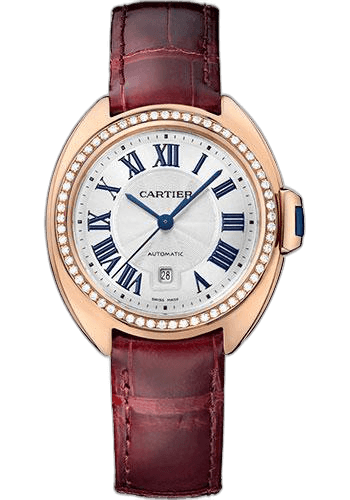 Cartier Clé de Cartier Cle de Cartier Watch - 31 mm Pink Gold Diamond Case - White Dial - Brown Alligator Strap - WJCL0047 31mm Rose Gold Diamond White Dial (WJCL0047