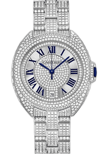Clé de Cartier Cle De Cartier Watch - 35 mm White Gold Diamond Case - Diamond Bezel - Silver Diamond Dial - Diamond Bracelet - HPI00981 35mm Diamond Bezel Silver Diamond Dial · Cartier HPI00981