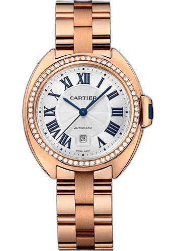 Cartier Clé de Cartier Cle De Cartier Watch - 31 mm Pink Gold Diamond Case - Diamond Bezel - Silver Dial - WJCL0003 31mm Rose Gold Diamond Bezel Silver Dial Ref. WJCL0003