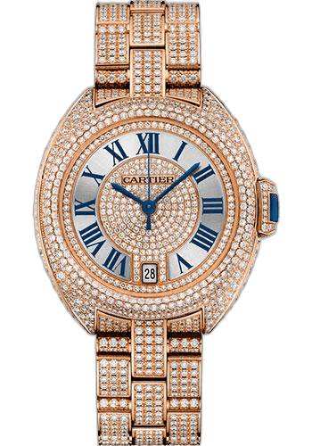 Clé de Cartier Cle de Cartier Watch - 35 mm Pink Gold Diamond Case - Pink Gold Diamond Dial - Diamond Bracelet - HPI01040 35mm Rose Gold Diamond Diamond Dial — Cartier Ref. HPI01040