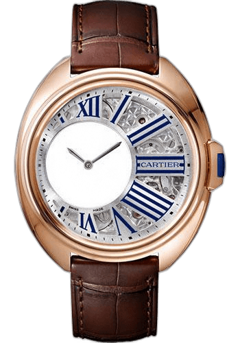 Cartier Clé de Cartier Cle de Cartier Mysterious Hours Watch - 41 mm Pink Gold Case - Silver Dial - Brown Alligator Strap - WHCL0002 41mm Rose Gold Watch Ref. WHCL0002