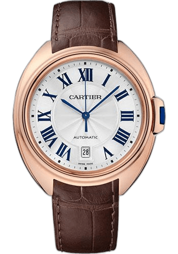 Clé de Cartier Cle de Cartier Watch - 40 mm Pink Gold Case - Silvered Dial - Brown Alligator Strap - WGCL0019 40mm Rose Gold by Cartier — WGCL0019