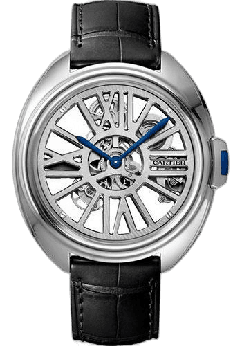 Clé de Cartier Cle de Cartier Skeleton Automatic Watch - 41 mm Palladium Case - Skeleton Dial - Black Alligator Strap - White Gold Bracelet - WHCL0008 41mm · Cartier WHCL0008
