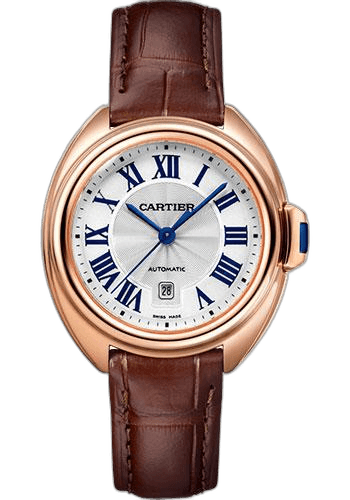 Cartier Clé de Cartier Cle de Cartier Watch - 31 mm Pink Gold Case - Silver Dial - Brown Alligator Strap - WGCL0010 31mm Rose Gold (WGCL0010