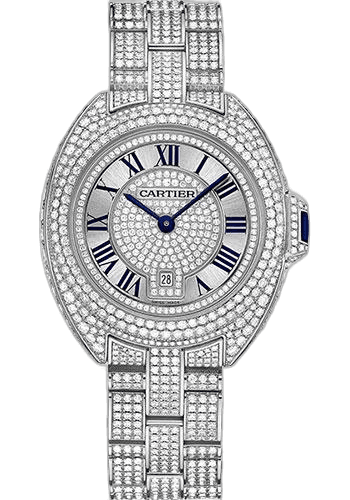 Clé de Cartier Cle De Cartier Watch - 31 mm White Gold Diamond Case - Diamond Bezel - Silver Diamond Dial - HPI00980 31mm Diamond Bezel Silver Diamond Dial · Cartier HPI00980