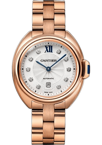 Cartier 31mm Rose Gold Clé de Cartier Cle de Cartier Watch - 31 mm Pink Gold Case - Silvered Flinque Diamond Dial - WJCL0034 Watch Ref. WJCL0034
