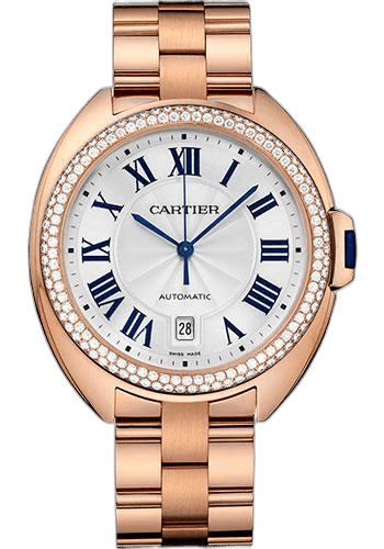 Clé de Cartier Cle De Cartier Watch - 40 mm Pink Gold Diamond Case - Diamond Bezel - Silver Dial - WJCL0009 40mm Rose Gold Diamond Bezel Silver Dial Cartier Ref. WJCL0009