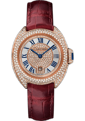 Cartier Clé de Cartier Cle de Cartier Watch - 31 mm Pink Gold Diamond Case - Pink Gold Diamond Dial - Bourdeau Alligator Strap - WJCL0035 31mm Rose Gold Diamond Diamond Dial Timepiece [WJCL0035