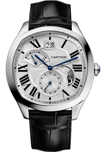 Drive de Cartier 40 mm Large Date - Silvered Dial - Black Alligator Strap - WSNM0005 · Cartier 40mm — WSNM0005
