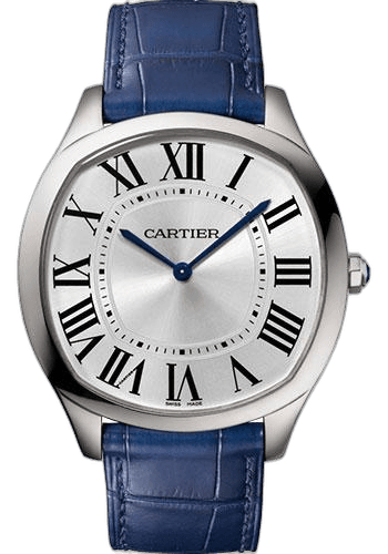 Cartier Drive de Cartier Extra-Flat Watch - 38 mm Steel Case - Silvered Dial - Blue Alligator Strap - WSNM0011 38mm (WSNM0011