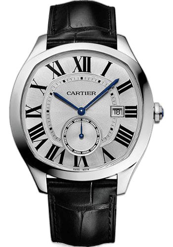 Drive de Cartier Watch - 40 mm Steel Case - Silvered Dial - Black Alligator Strap - WSNM0004 40mm by Cartier — WSNM0004