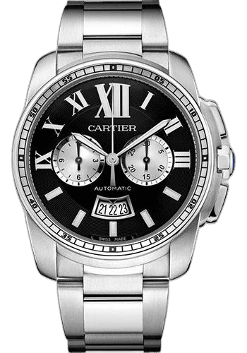 Cartier Libre Calibre de Cartier Chronograph Watch - 42 mm Steel Case - Black Dial - W7100061 42mm Watch Ref. W7100061