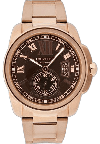 Cartier Libre Calibre de Cartier Watch - 42 mm Pink Gold Case - Chocolate-Colored Dial - W7100040 42mm Rose Gold Watch Ref. W7100040