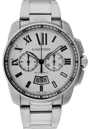 Libre Calibre de Cartier Chronograph Watch - 42 mm Steel Case - Silver Dial - W7100045 42mm — Cartier Ref. W7100045