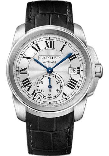Libre Calibre de Cartier Watch - 38 mm Steel Case - Silvered Dial - Black Alligator Strap - WSCA0003 38mm by Cartier — WSCA0003