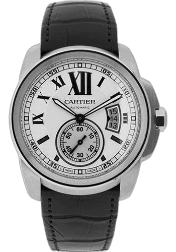 Cartier Libre Calibre de Cartier Watch - 42 mm Steel Case - Snailed Dial - Alligator Strap - W7100037 42mm Timepiece [W7100037