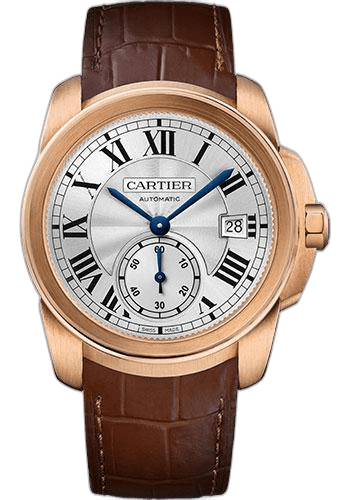 Cartier 38mm Rose Gold Libre Calibre de Cartier Watch - 38 mm Pink Gold Case - Silvered Dial - Dark Brown Alligator Strap - WGCA0003 Watch Ref. WGCA0003